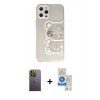 MARSİLYAN™- iPhone 12 Pro Max Kılıf Eksen Asil Prime - Şeffaf Royal Nano Ekran Koruyucu + Neon Fosforlu Kamera Lens - YL