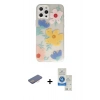 MARSİLYAN™- iPhone 12 Pro Max Kılıf Eksen Asil Prime - Şeffaf Royal Nano Ekran Koruyucu + Renkli Kamera Lens Koruma Cam - PE