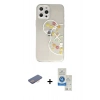 MARSİLYAN™- iPhone 12 Pro Max Kılıf Eksen Asil Prime - Şeffaf Royal Nano Ekran Koruyucu + Renkli Kamera Lens Koruma Cam - PE