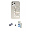 MARSİLYAN™- iPhone 12 Pro Max Kılıf Eksen Asil Prime - Şeffaf Royal Nano Ekran Koruyucu + Renkli Kamera Lens Koruma Cam - PE