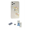 MARSİLYAN™- iPhone 12 Pro Max Kılıf Eksen Asil Prime - Şeffaf Royal Nano Ekran Koruyucu + Renkli Kamera Lens Koruma Cam - YL