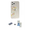 MARSİLYAN™- iPhone 12 Pro Max Kılıf Eksen Asil Prime - Şeffaf Royal Nano Ekran Koruyucu + Renkli Kamera Lens Koruma Cam - YL