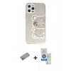 MARSİLYAN™- iPhone 12 Pro Max Kılıf Eksen Asil Prime - Şeffaf Royal Nano Ekran Koruyucu + Shine Kamera Lens Koruma Cam - SABE