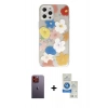 MARSİLYAN™- iPhone 12 Pro Max Kılıf Eksen Asil Prime - Şeffaf Royal Nano Ekran Koruyucu + Neon Fosforlu Kamera Lens - TU