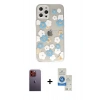 MARSİLYAN™- iPhone 12 Pro Max Kılıf Eksen Asil Prime - Şeffaf Royal Nano Ekran Koruyucu + Neon Fosforlu Kamera Lens - TU