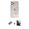 MARSİLYAN™- iPhone 12 Pro Max Kılıf Eksen Asil Prime - Şeffaf Temperli Cam Ekran Koruyucu + Metal Kamera Lens Koruma Cam - GD