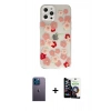MARSİLYAN™- iPhone 12 Pro Max Kılıf Eksen Asil Prime - Şeffaf Temperli Cam Ekran Koruyucu + Neon Fosforlu Kamera Lens - MI
