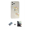 MARSİLYAN™- iPhone 12 Pro Max Kılıf Eksen Asil Prime - Şeffaf Temperli Cam Ekran Koruyucu + Metal Kamera Lens Koruma Cam - KI