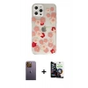 MARSİLYAN™- iPhone 12 Pro Max Kılıf Eksen Asil Prime - Şeffaf Temperli Cam Ekran Koruyucu + Neon Fosforlu Kamera Lens - SI