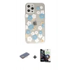 MARSİLYAN™- iPhone 12 Pro Max Kılıf Eksen Asil Prime - Şeffaf Temperli Cam Ekran Koruyucu + Renkli Kamera Lens Koruma Cam - SI