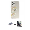 MARSİLYAN™- iPhone 12 Pro Max Kılıf Eksen Asil Prime - Şeffaf Temperli Cam Ekran Koruyucu + Renkli Kamera Lens Koruma Cam - PE