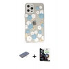 MARSİLYAN™- iPhone 12 Pro Max Kılıf Eksen Asil Prime - Şeffaf Temperli Cam Ekran Koruyucu + Renkli Kamera Lens Koruma Cam - MI