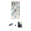 MARSİLYAN™- iPhone 12 Pro Max Kılıf Eksen Asil Prime - Şeffaf Temperli Cam Ekran Koruyucu + Renkli Kamera Lens Koruma Cam - TU