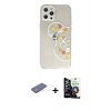 MARSİLYAN™- iPhone 12 Pro Max Kılıf Eksen Asil Prime - Şeffaf Temperli Cam Ekran Koruyucu + Renkli Kamera Lens Koruma Cam - PE