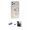 MARSİLYAN™- iPhone 12 Pro Max Kılıf Eksen Asil Prime - Şeffaf Temperli Cam Ekran Koruyucu + Renkli Kamera Lens Koruma Cam - MI