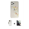 MARSİLYAN™- iPhone 12 Pro Max Kılıf Eksen Asil Prime - Şeffaf Temperli Cam Ekran Koruyucu + Shine Kamera Lens - GD