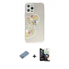 MARSİLYAN™- iPhone 12 Pro Max Kılıf Eksen Asil Prime - Şeffaf Temperli Cam Ekran Koruyucu + Shine Kamera Lens Koruma Cam - GS