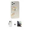 MARSİLYAN™- iPhone 12 Pro Max Kılıf Eksen Asil Prime - Şeffaf Temperli Cam Ekran Koruyucu + Shine Kamera Lens - GD