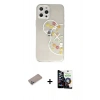 MARSİLYAN™- iPhone 12 Pro Max Kılıf Eksen Asil Prime - Şeffaf Temperli Cam Ekran Koruyucu + Shine Kamera Lens Koruma Cam - SABE