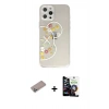 MARSİLYAN™- iPhone 12 Pro Max Kılıf Eksen Asil Prime - Şeffaf Temperli Cam Ekran Koruyucu + Shine Kamera Lens Koruma Cam - SABE