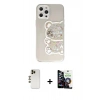 MARSİLYAN™- iPhone 12 Pro Max Kılıf Eksen Asil Prime - Şeffaf Temperli Cam Ekran Koruyucu + Shine Kamera Lens - GD