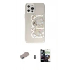 MARSİLYAN™- iPhone 12 Pro Max Kılıf Eksen Asil Prime - Şeffaf Temperli Cam Ekran Koruyucu + Shine Kamera Lens Koruma Cam - SABE