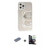 MARSİLYAN™- iPhone 12 Pro Max Kılıf Eksen Asil Prime - Şeffaf Temperli Cam Ekran Koruyucu + Renkli Kamera Lens Koruma Cam - YL