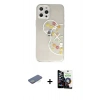 MARSİLYAN™- iPhone 12 Pro Max Kılıf Eksen Asil Prime - Şeffaf Temperli Cam Ekran Koruyucu + Renkli Kamera Lens Koruma Cam - YL