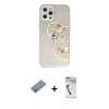 MARSİLYAN™- iPhone 12 Pro Max Kılıf Eksen Asil Prime - Şeffaf Uv Polymer Nano Ekran Koruyucu + Shine Kamera Lens Koruma Cam - GI