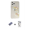 MARSİLYAN™- iPhone 12 Pro Max Kılıf Eksen Asil Prime - Şeffaf Uv Polymer Nano Ekran Koruyucu + Metal Kamera Lens Koruma Cam - GD
