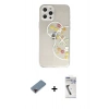 MARSİLYAN™- iPhone 12 Pro Max Kılıf Eksen Asil Prime - Şeffaf Uv Polymer Nano Ekran Koruyucu + Metal Kamera Lens Koruma Cam - KI