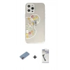 MARSİLYAN™- iPhone 12 Pro Max Kılıf Eksen Asil Prime - Şeffaf Uv Polymer Nano Ekran Koruyucu + Shine Kamera Lens Koruma Cam - PE
