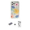 MARSİLYAN™- iPhone 12 Pro Max Kılıf Eksen Asil Prime - Şeffaf Uv Polymer Nano Ekran Koruyucu + Renkli Kamera Lens Koruma Cam - TU