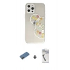 MARSİLYAN™- iPhone 12 Pro Max Kılıf Eksen Asil Prime - Şeffaf Uv Polymer Nano Ekran Koruyucu + Shine Kamera Lens Koruma Cam - GD