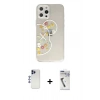MARSİLYAN™- iPhone 12 Pro Max Kılıf Eksen Asil Prime - Şeffaf Uv Polymer Nano Ekran Koruyucu + Shine Kamera Lens - LT