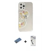 MARSİLYAN™- iPhone 12 Pro Max Kılıf Eksen Asil Prime - Şeffaf Uv Polymer Nano Ekran Koruyucu + Shine Kamera Lens Koruma Cam - GD