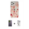 MARSİLYAN™- iPhone 12 Pro Max Kılıf Eksen Asil Prime - Şeffaf Uv Polymer Nano Ekran Koruyucu + Yeşil Neon Fosforlu Kamera Lens