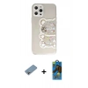 MARSİLYAN™- iPhone 12 Pro Max Kılıf Eksen Asil Prime - Siyah 18D Cam Ekran Koruyucu + Shine Kamera Lens Koruma Cam - GI