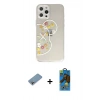 MARSİLYAN™- iPhone 12 Pro Max Kılıf Eksen Asil Prime - Siyah 18D Cam Ekran Koruyucu + Shine Kamera Lens Koruma Cam - GI