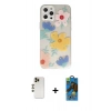 MARSİLYAN™- iPhone 12 Pro Max Kılıf Eksen Asil Prime - Siyah 18D Cam Ekran Koruyucu + Shine Kamera Lens - GD
