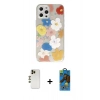 MARSİLYAN™- iPhone 12 Pro Max Kılıf Eksen Asil Prime - Siyah 18D Cam Ekran Koruyucu + Shine Kamera Lens - GD