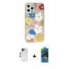 MARSİLYAN™- iPhone 12 Pro Max Kılıf Eksen Asil Prime - Siyah 18D Cam Ekran Koruyucu + Shine Kamera Lens - LT