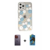 MARSİLYAN™- iPhone 12 Pro Max Kılıf Eksen Asil Prime - Siyah 18D Cam Ekran Koruyucu + Turuncu Neon Fosforlu Kamera Lens