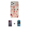 MARSİLYAN™- iPhone 12 Pro Max Kılıf Eksen Asil Prime - Siyah 18D Cam Ekran Koruyucu + Turuncu Neon Fosforlu Kamera Lens