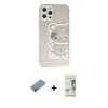 MARSİLYAN™- iPhone 12 Pro Max Kılıf Eksen Asil Prime - Siyah 20D Premium Cam Ekran Koruyucu + Shine Kamera Lens Koruma Cam - GI