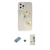 MARSİLYAN™- iPhone 12 Pro Max Kılıf Eksen Asil Prime - Siyah 20D Premium Cam Ekran Koruyucu + Shine Kamera Lens Koruma Cam - GI