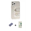 MARSİLYAN™- iPhone 12 Pro Max Kılıf Eksen Asil Prime - Siyah 20D Premium Cam Ekran Koruyucu + Metal Kamera Lens Koruma Cam - GD