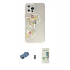 MARSİLYAN™- iPhone 12 Pro Max Kılıf Eksen Asil Prime - Siyah 20D Premium Cam Ekran Koruyucu + Gold Shine Kamera Lens Koruma Cam