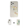 MARSİLYAN™- iPhone 12 Pro Max Kılıf Eksen Asil Prime - Siyah 20D Premium Cam Ekran Koruyucu + Gold Shine Kamera Lens