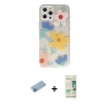 MARSİLYAN™- iPhone 12 Pro Max Kılıf Eksen Asil Prime - Siyah 20D Premium Cam Ekran Koruyucu + Shine Kamera Lens Koruma Cam - MI